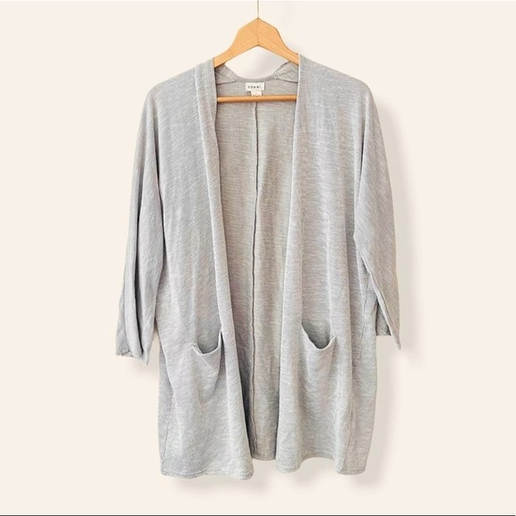 DONNI. Sweaters - Anthropologie DONNI Sandwash Grey Ribbed Open Cardigan